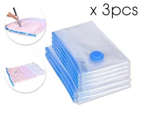 3 Pcs Large Vacuum Compression Bags - Transparent