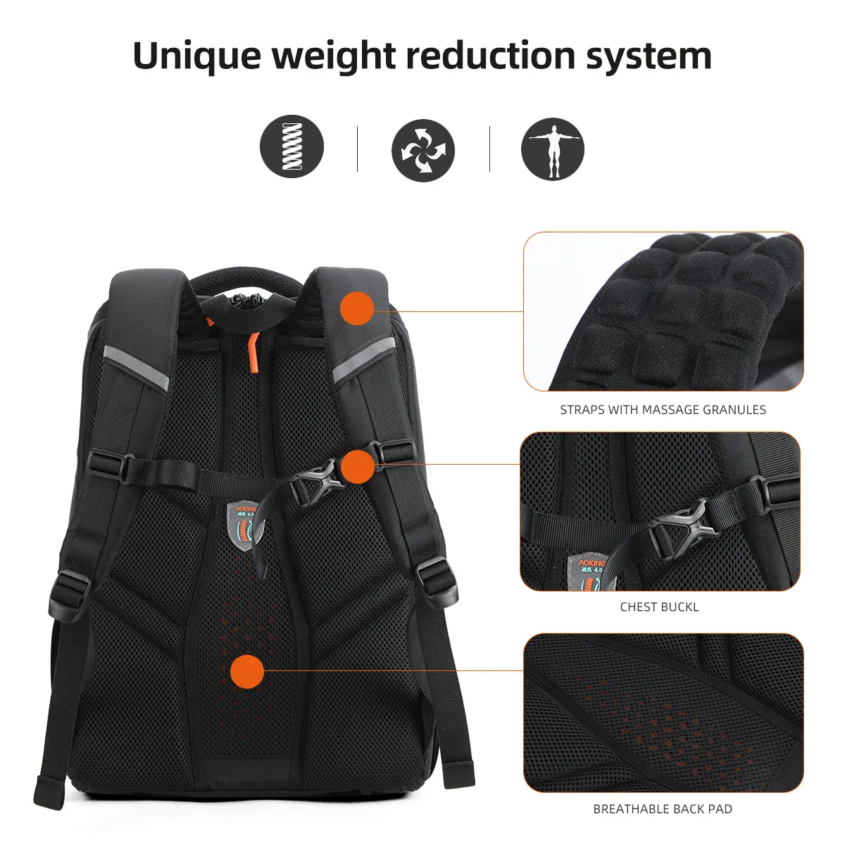 Aoking  School Smart Spine Protection Laptop Backpack - Sn1406