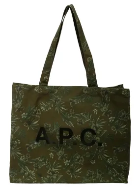 A.P.C. Floral Logo Printed Tote Bag