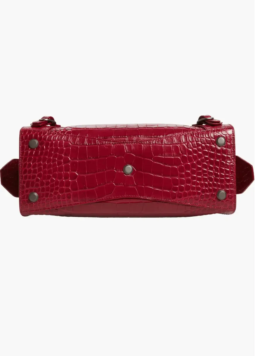 Balenciaga Neo Classic City Croc Embossed Leather Bag