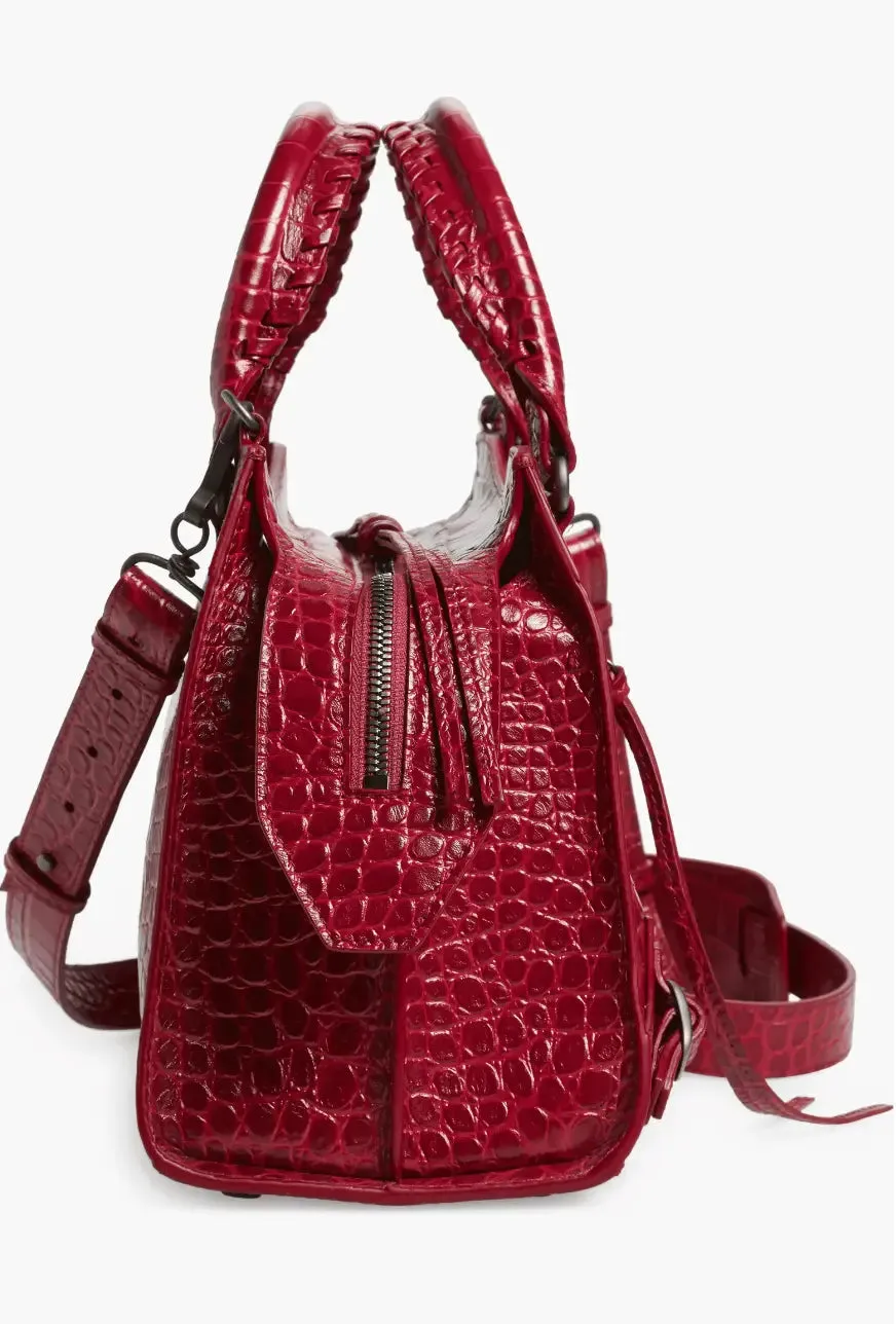 Balenciaga Neo Classic City Croc Embossed Leather Bag