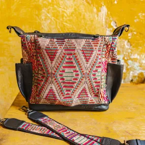 BEATRIZ MCDB   CAMILA BACKPACK STRAP SET - OOAK HUIPIL - BLACK - NO. 11417