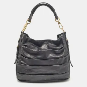 Black Leather Libertine Hobo