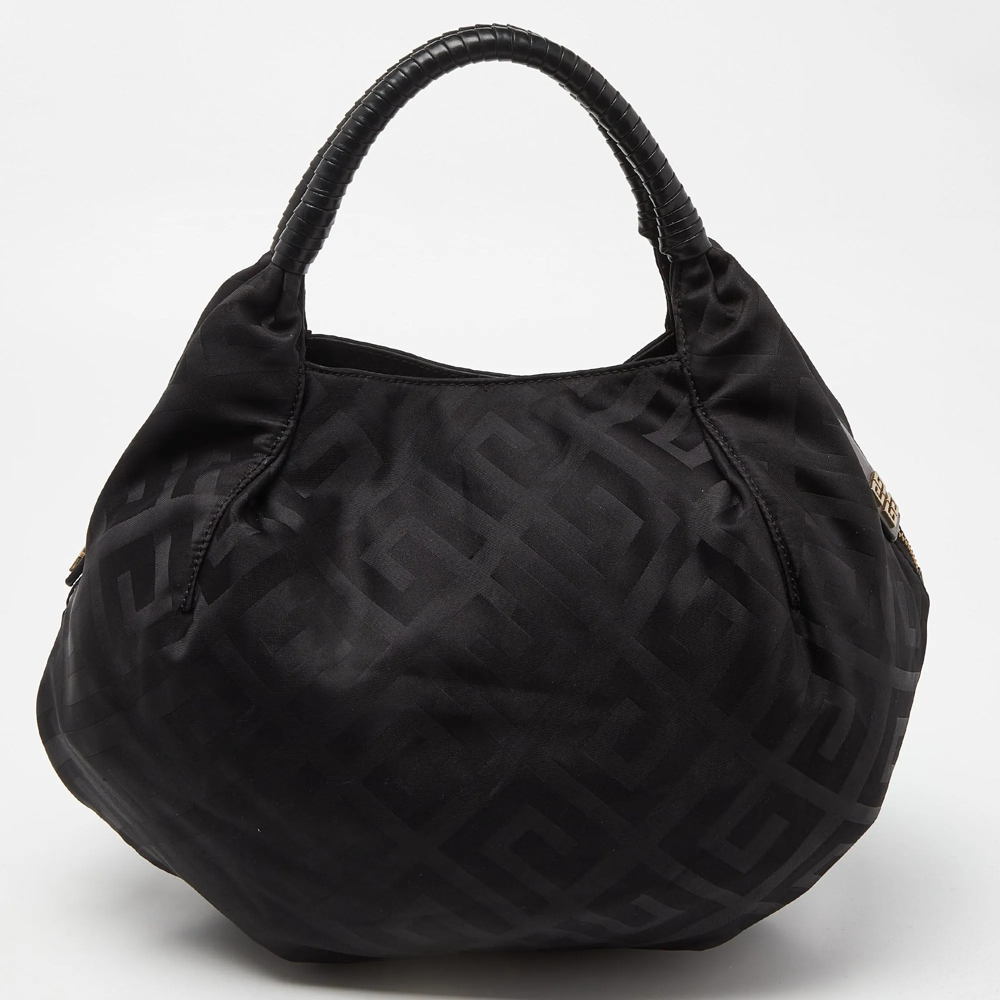 Black Monogram Nylon and Leather Hobo