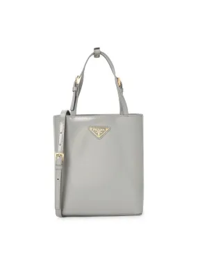 Brushed Leather Tote Bag Grey