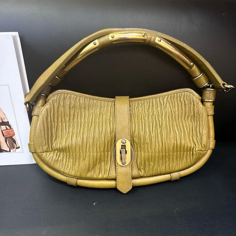 Burberry Green Pleated Hob Bag