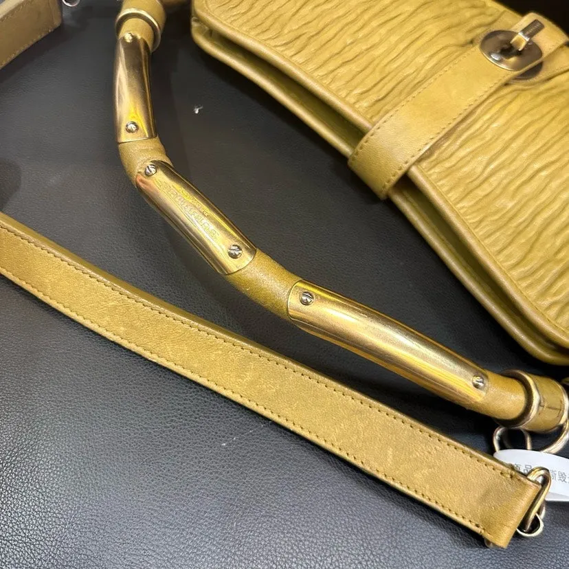 Burberry Green Pleated Hob Bag