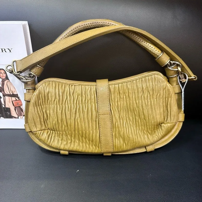 Burberry Green Pleated Hob Bag