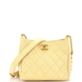 CHANEL Mixed Chain Link CC Hobo Quilted Lambskin Small