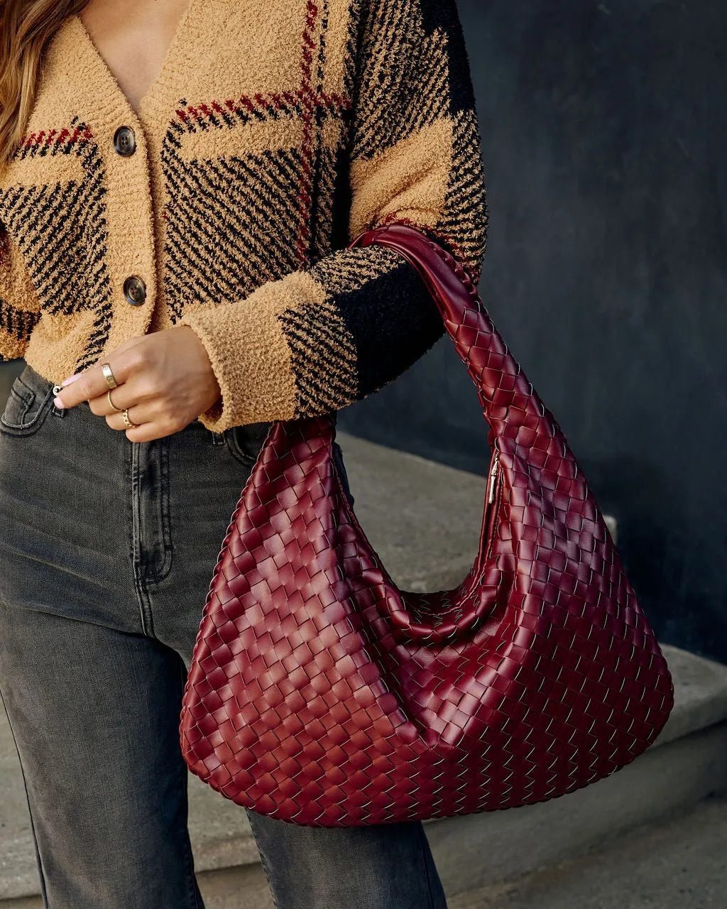 Cheli Woven Leather Hobo Bag