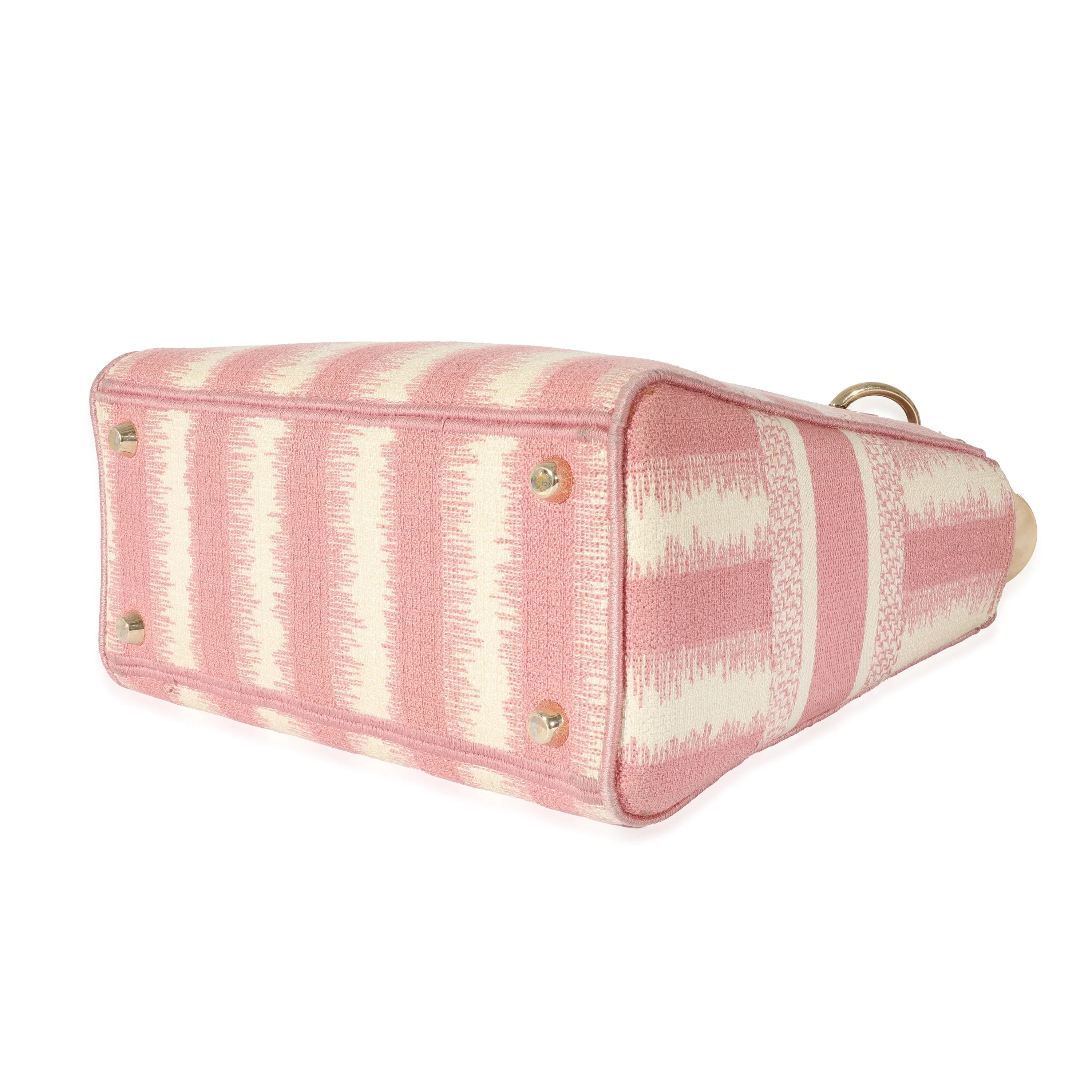 CHRISTIAN DIOR Pink Canvas Medium D-Stripes Lady D-Lite