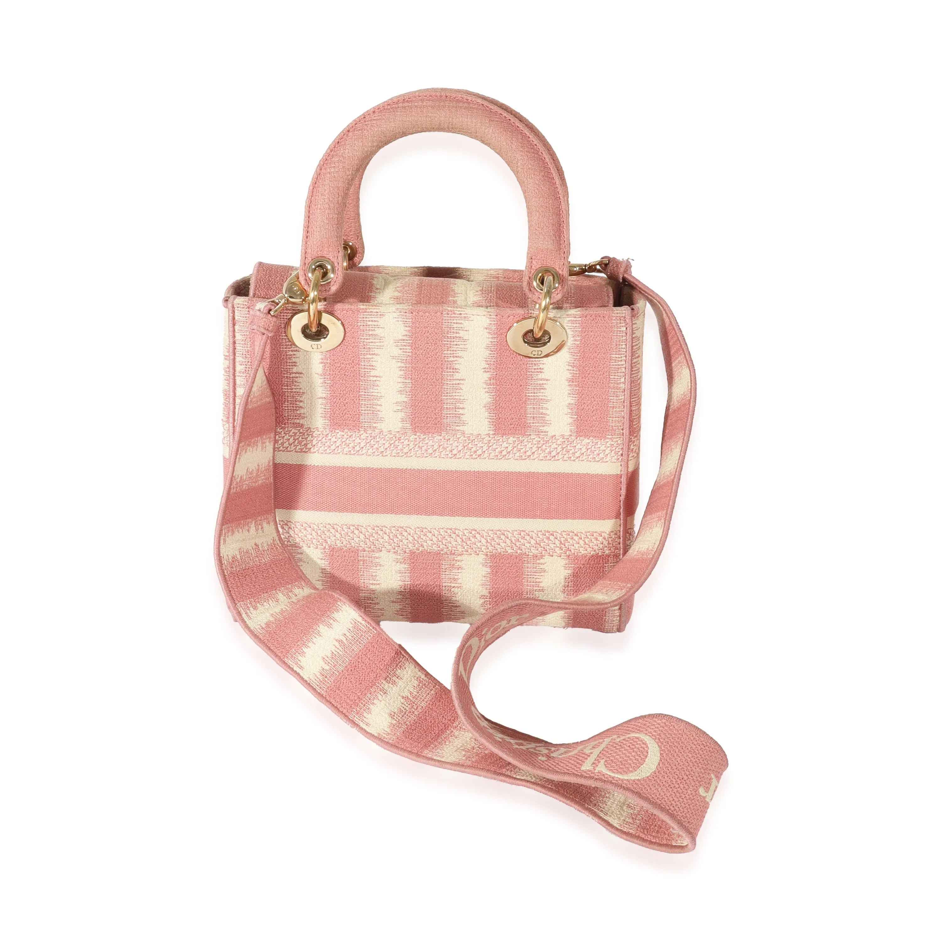 CHRISTIAN DIOR Pink Canvas Medium D-Stripes Lady D-Lite