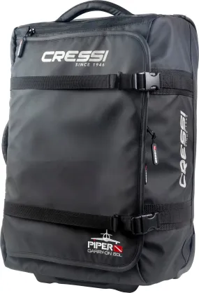 Cressi Piper Bag for Traveling | Strong and Safe with Multiple Handles and Wheels, Black, One Size (UB952000)