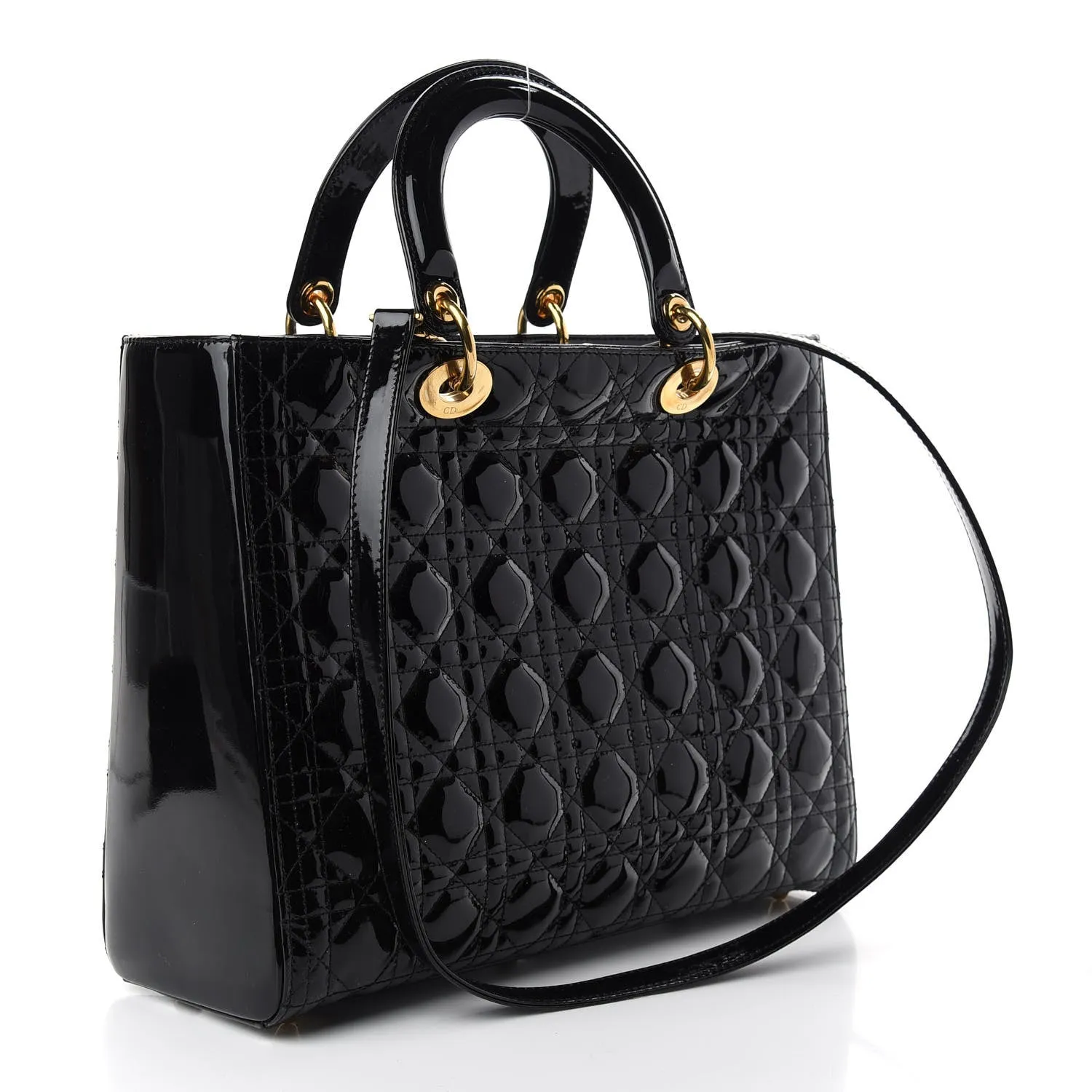 Dior Quilted Cannage Lambskin Leather Large Lady Dior Bag