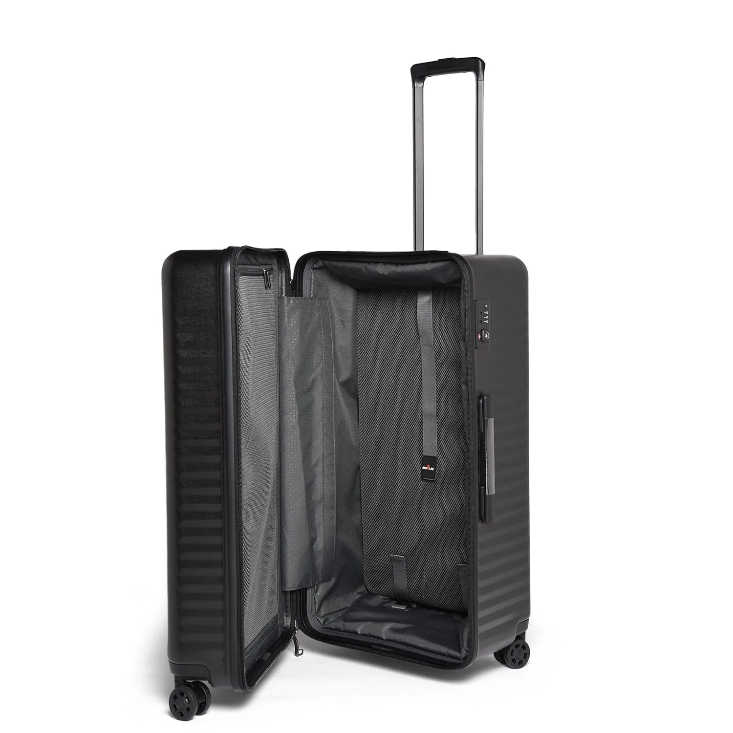 Echolac Celestra 75cm Hardcase Non-Expandable 4 Double Wheel Check-In Luggage Trolley Black - PC183K