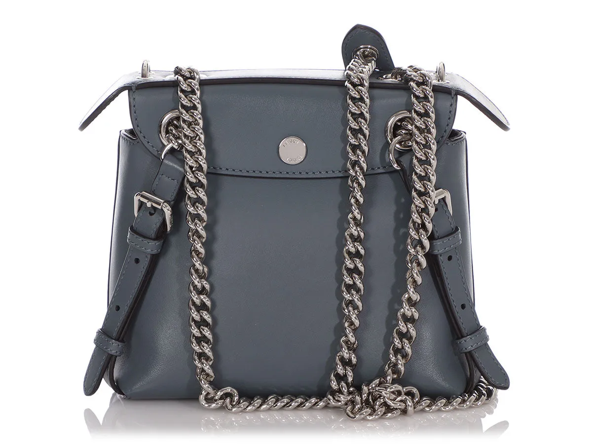 Fendi Mini Gray Calfskin Back To School Convertible Backpack