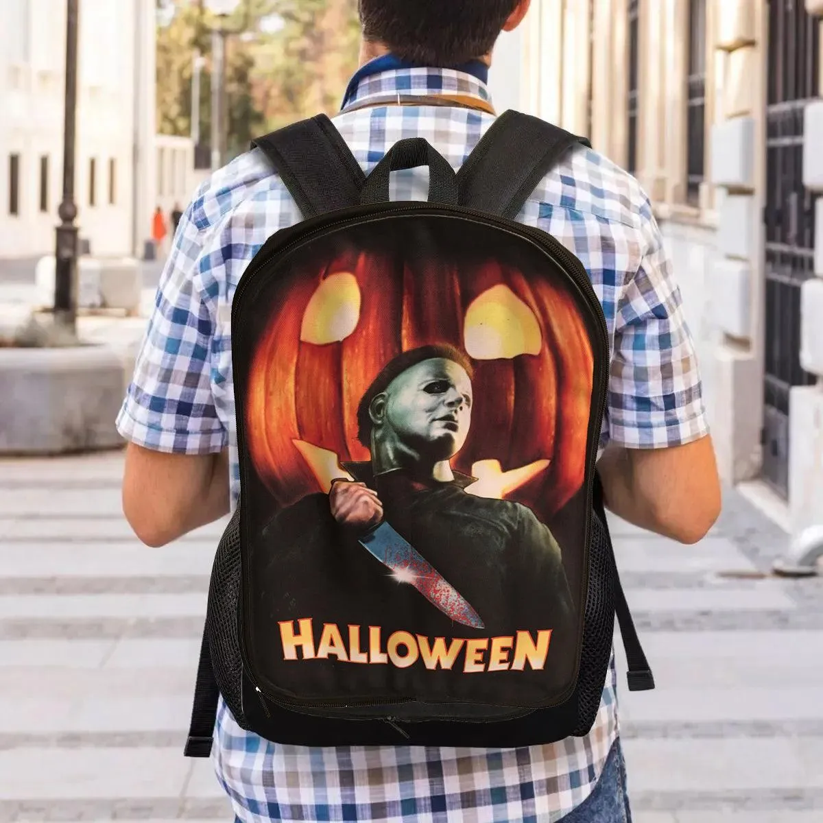 Men Women Horror Movie Backpacks Halloween Film Outdoor Bag - Michael Myers