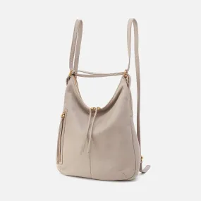 Merrin Convertible Backpack In Pebbled Leather - Taupe