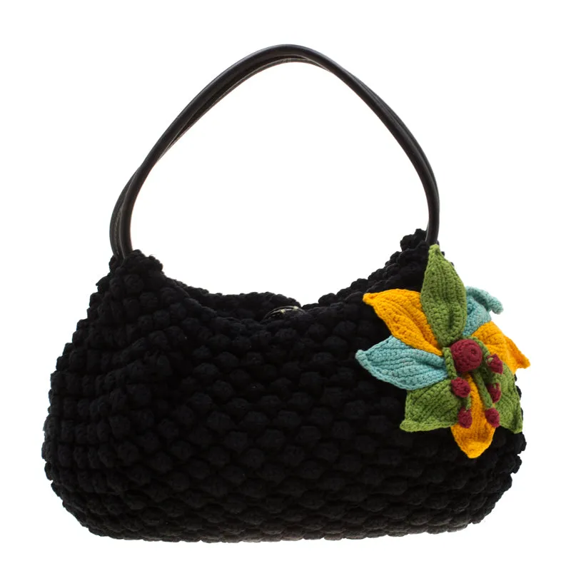 Multicolor Floral Crochet Hobo