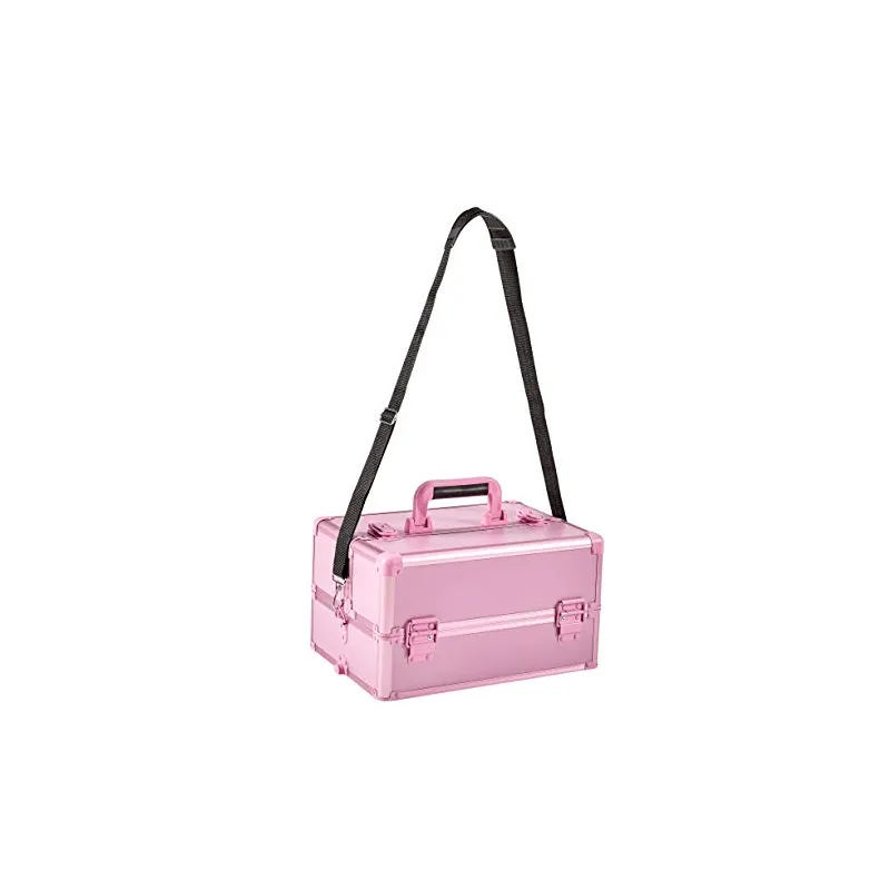 Portable Rolling Train Case with nail polish holder W3474