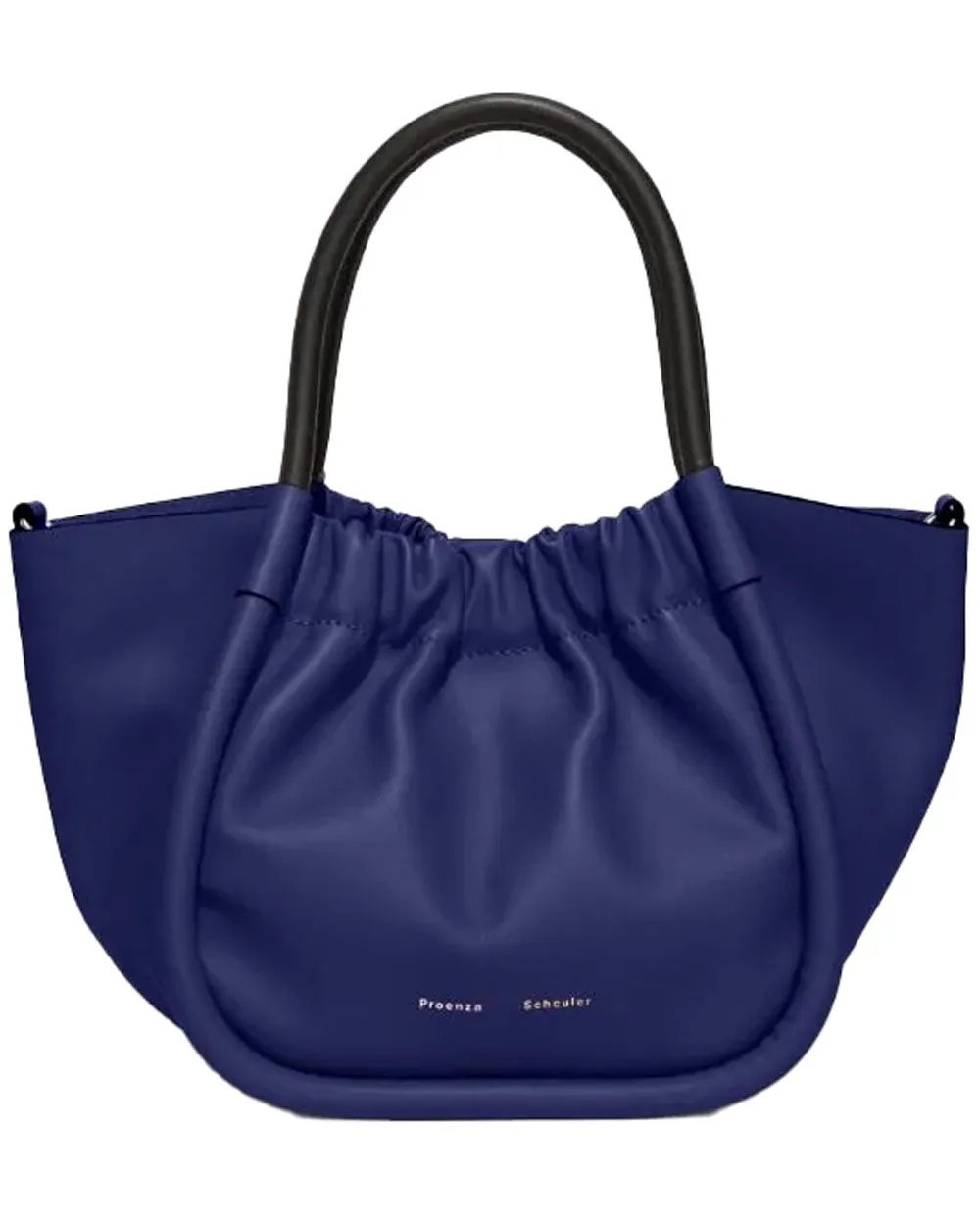 Small Ruched Crossbody Tote in New Blue