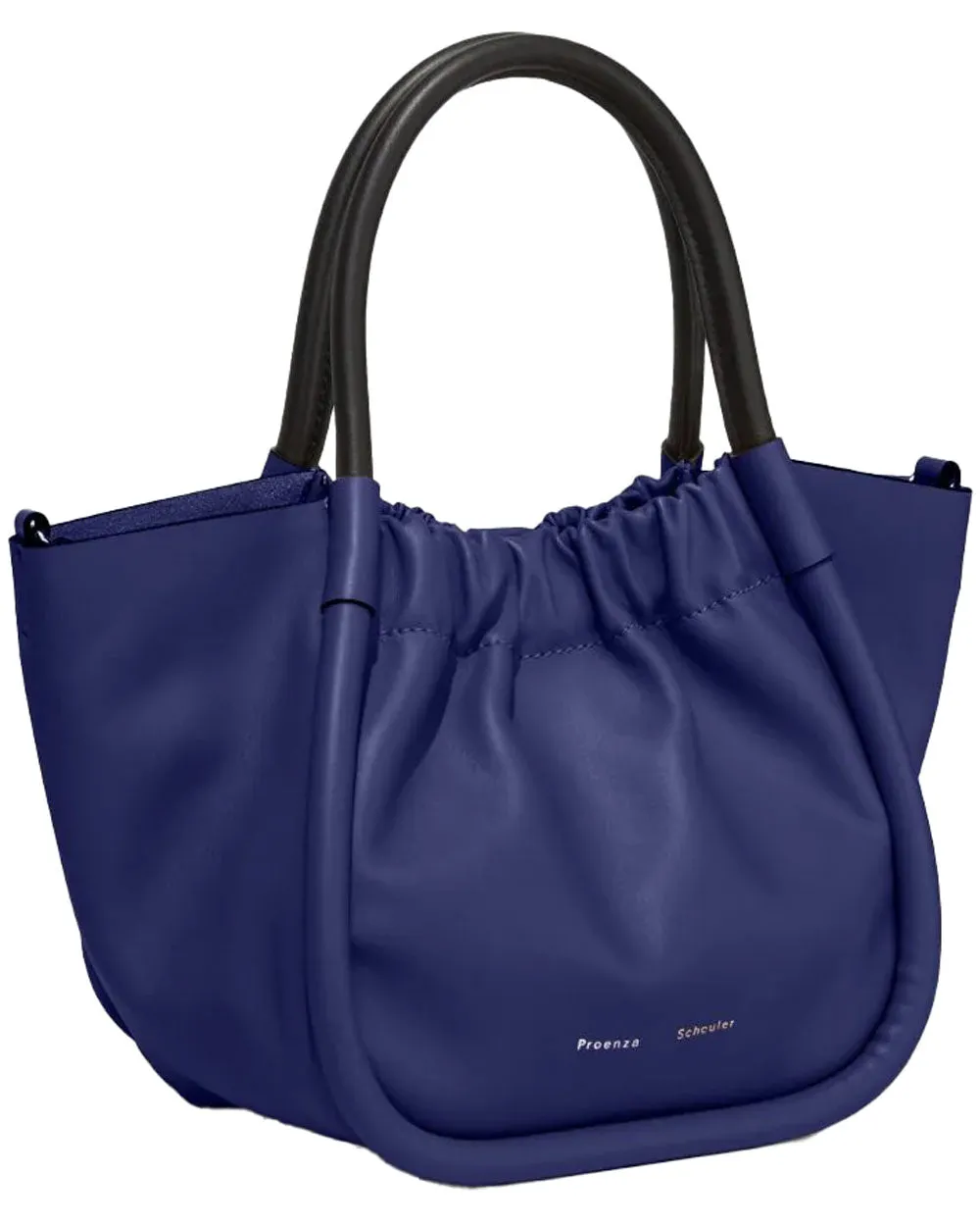 Small Ruched Crossbody Tote in New Blue