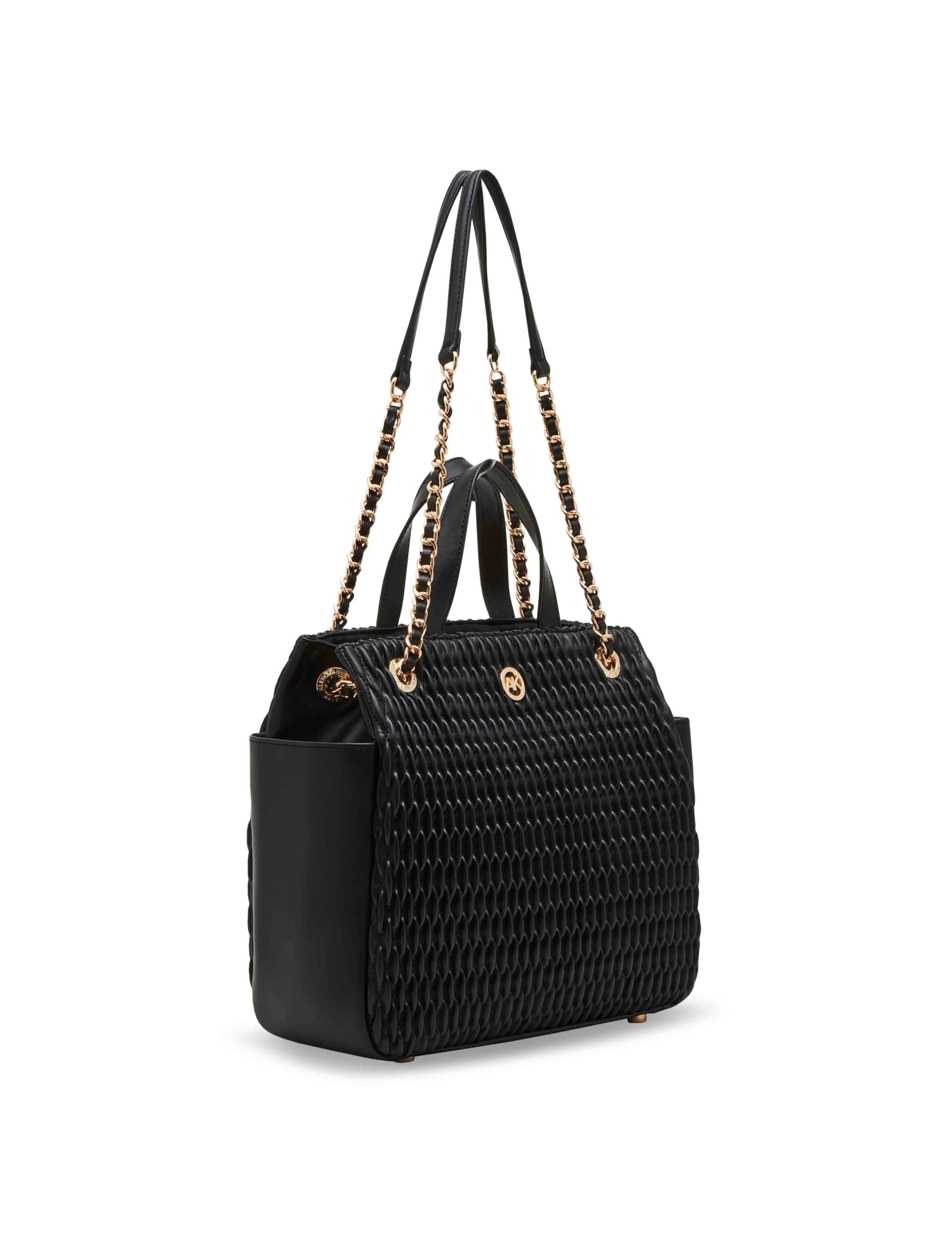 Small ruched tote with convertible strap